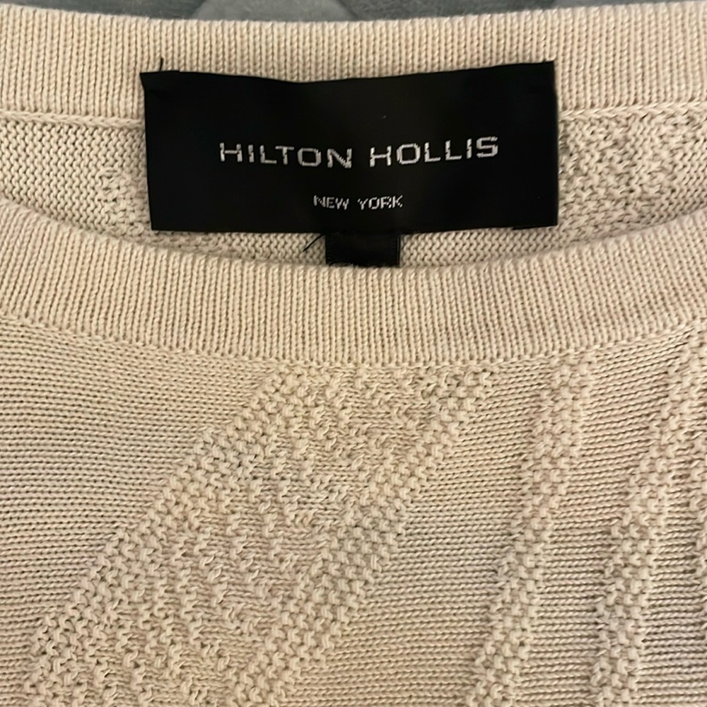 Hilton Hollis long sleeve knit top off white/creme 100% cotton